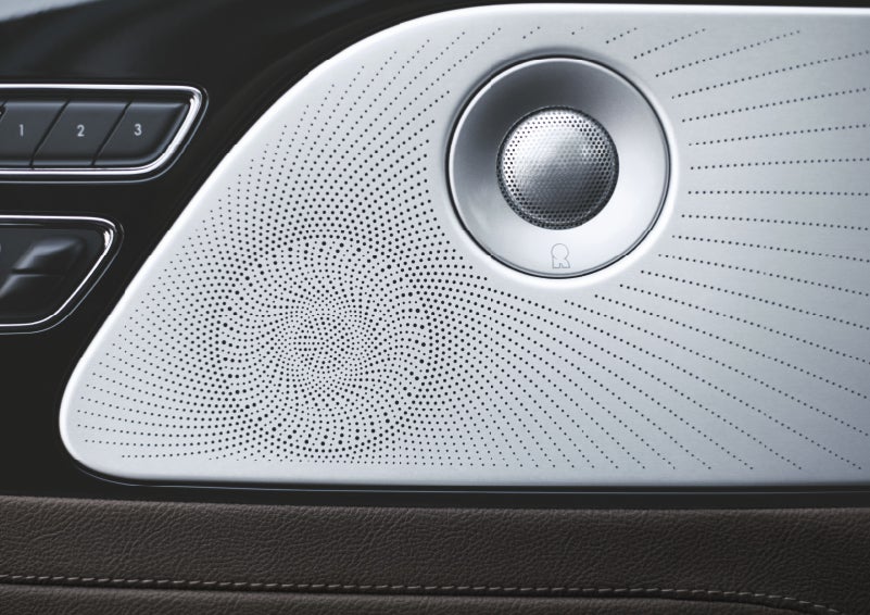 Two speakers of the available audio system are shown in a 2024 Lincoln Aviator® SUV | Lincoln Demo 5 in Derwood MD