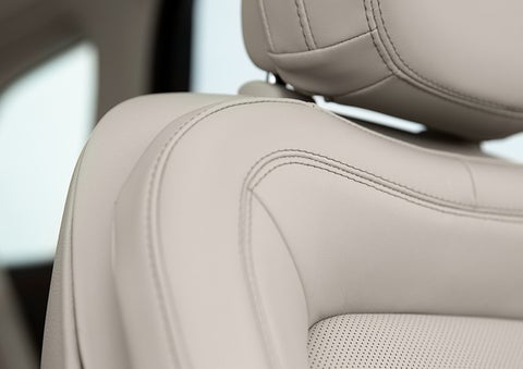 Fine craftsmanship is shown through a detailed image of front-seat stitching. | Lincoln Demo 5 in Derwood MD