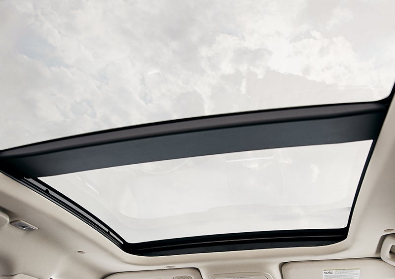 The available panoramic Vista Roof® is shown from inside a 2024 Lincoln Corsair® SUV. | Lincoln Demo 5 in Derwood MD